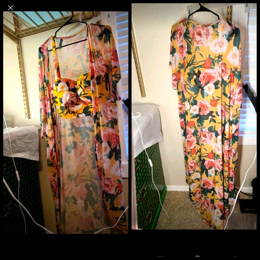 Pool cover up. Floral. Bikini not included